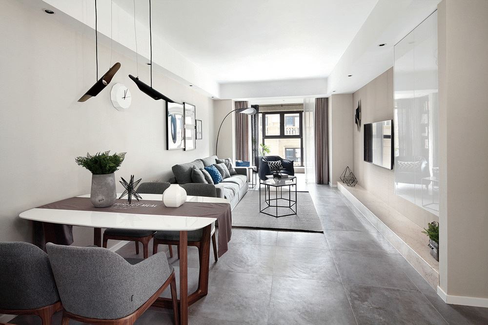 南寧市江宇都會明珠北歐風格三居室裝修案例