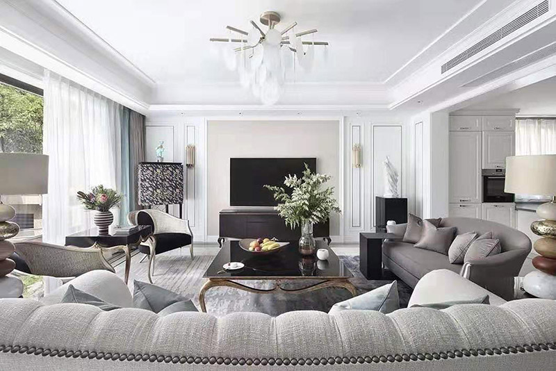 現代簡歐風格室內裝修效果圖-英溪桃源平層125平米-電視區域 現代簡歐風格室內裝修效果圖-英溪桃源平層125平米-電視區域