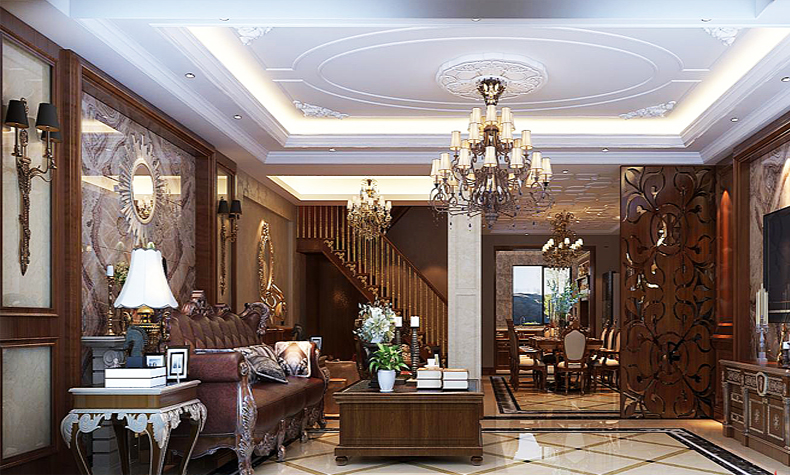 樂山市棠樾蘭臺歐式風格復式裝修案例