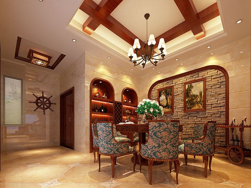 河源市華南城十里東岸四期洋房美式風(fēng)格四居室裝修案例