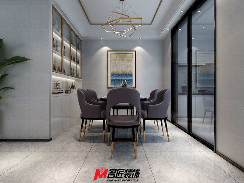 臺州市濱海灣花苑輕奢風格三居室裝修案例