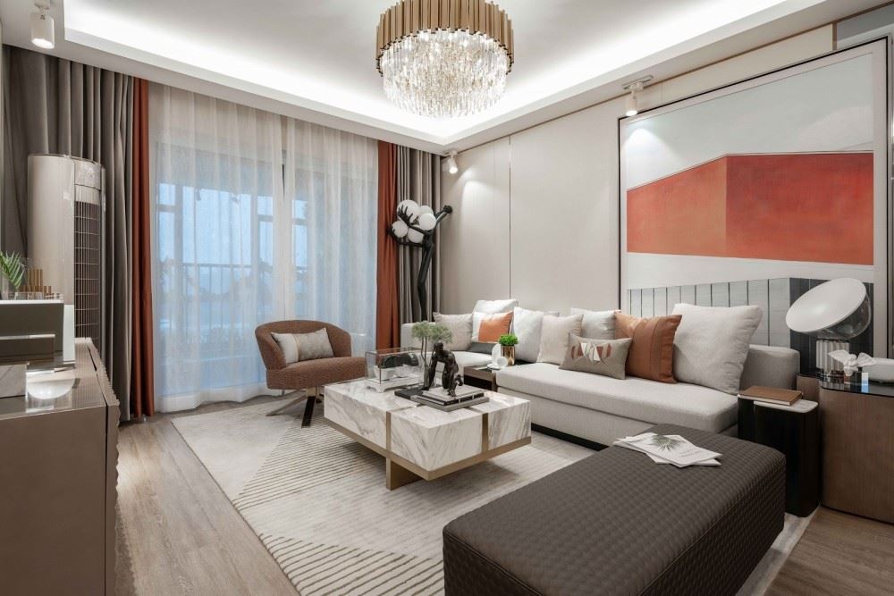 江門市銀泉花園輕奢風格三居室裝修案例