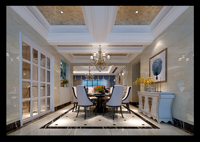 歐式風格室內裝修設計效果圖-東湖洲花園四居160平米-室內裝修設計餐廳 歐式風格室內裝修設計效果圖-東湖洲花園四居160平米-室內裝修設計餐廳
