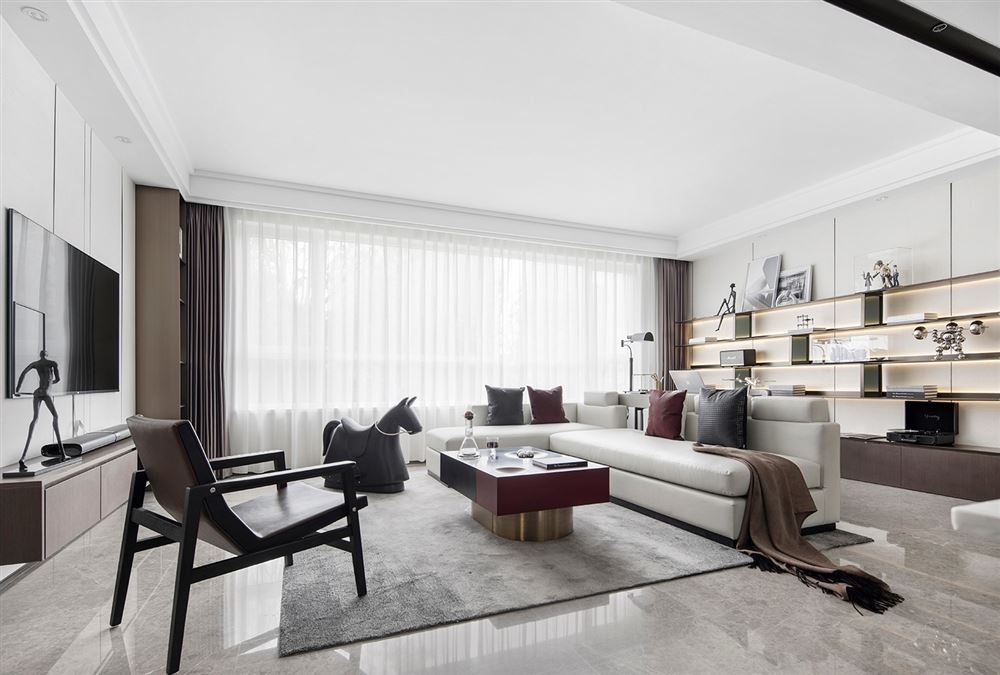 江門市保利中央公園輕奢風格三居室裝修案例