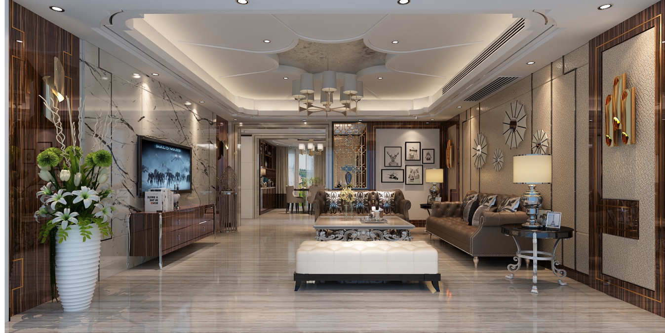 德陽市溫莎湖畔歐式風(fēng)格五居室裝修案例