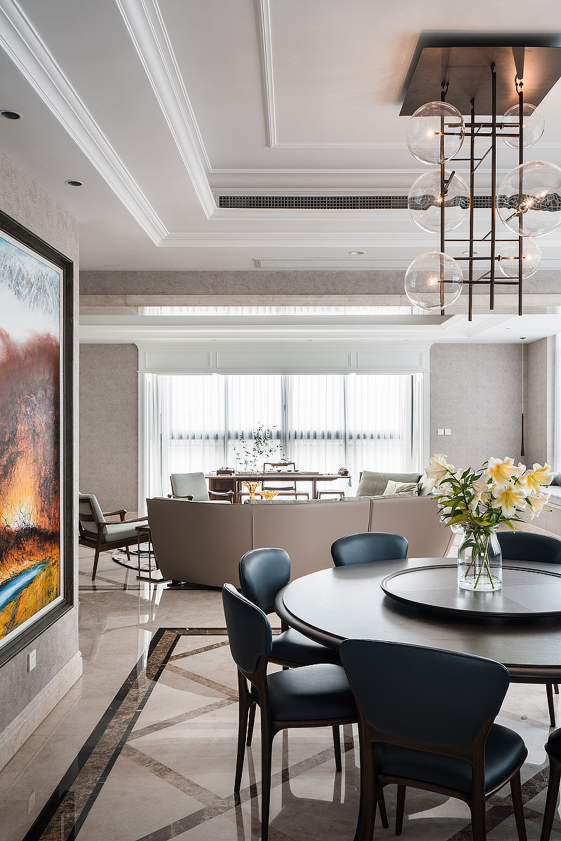 美式輕奢風格室內設計家裝案例-客餐廳 美式輕奢風格室內設計家裝案例-客餐廳