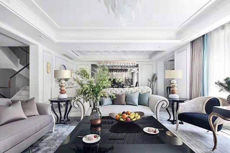 現代簡歐風格室內裝修效果圖-英溪桃源平層125平米-客廳 現代簡歐風格室內裝修效果圖-英溪桃源平層125平米-客廳