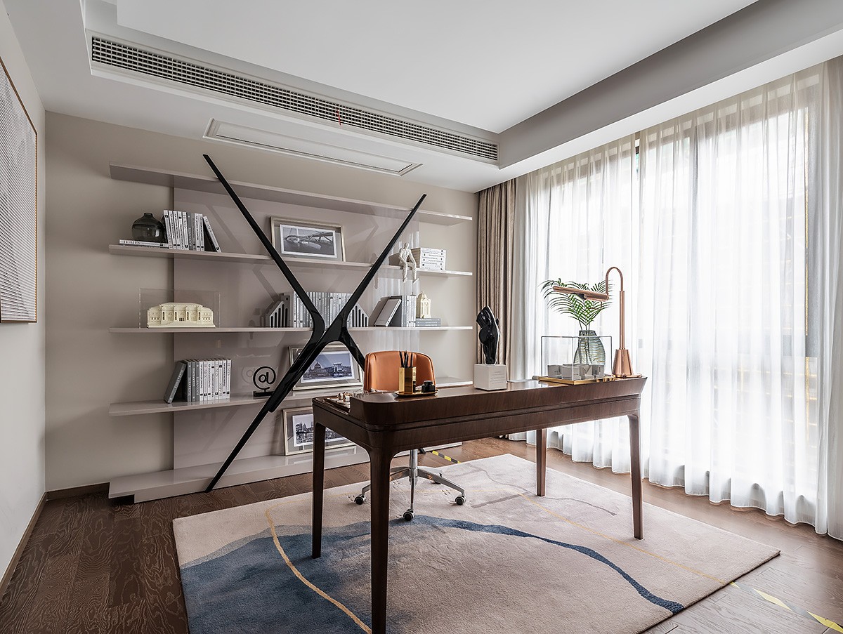 新中式風格家裝設計別墅裝修效果圖-書房 新中式風格家裝設計別墅裝修效果圖-書房