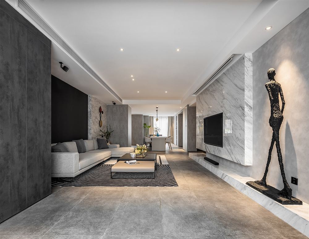 廣州市荔港南灣輕奢風格三居室裝修案例