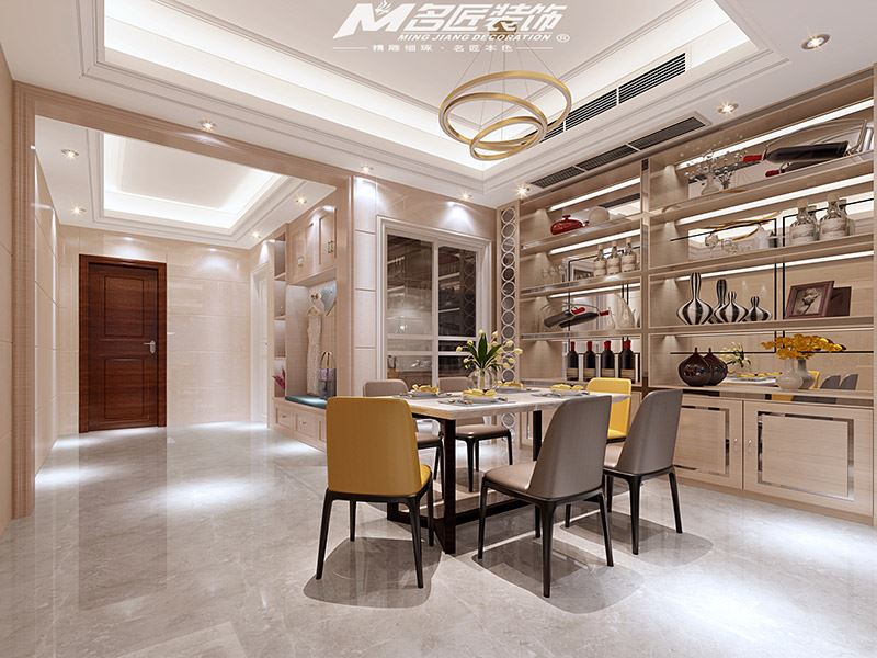 揭陽市百美雅苑輕奢風格三居室裝修案例