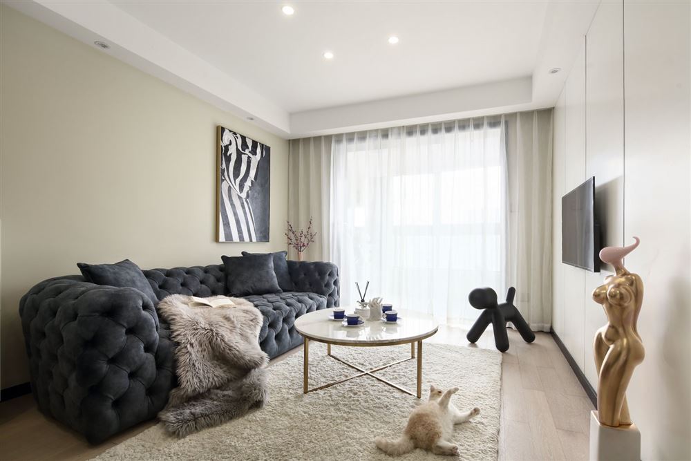 曲靖市贏城世家現代簡約風格三居室裝修案例