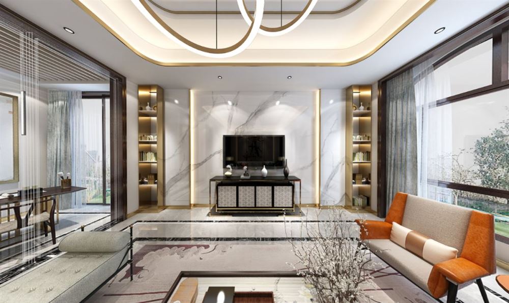 廣州市陽光城麗景灣歐式風(fēng)格三居室裝修案例