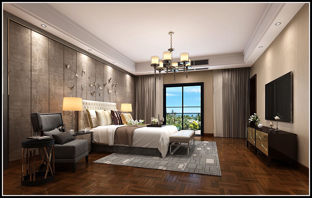 裝修公司美式古典風格別墅裝修效果圖-臥室 裝修公司美式古典風格別墅裝修效果圖-臥室