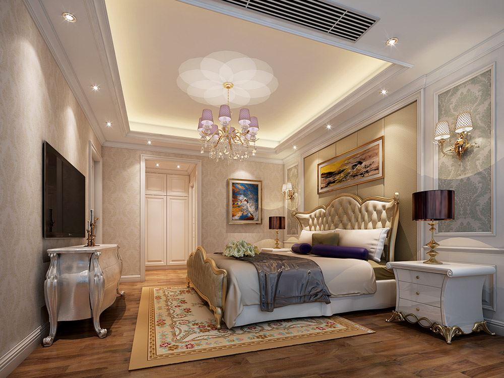 河源市霸王花·麗江花園歐式風格四居室裝修案例