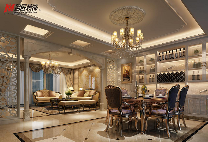 淮安市都梁名郡歐式風格四居室裝修案例