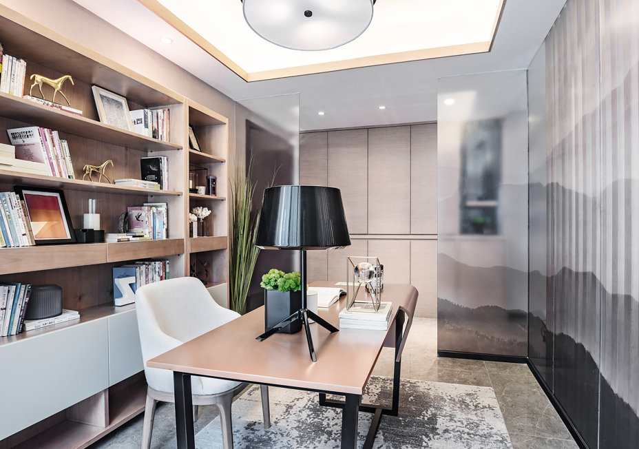 輕奢簡約風格室內家裝案例效果圖-書房 輕奢簡約風格室內家裝案例效果圖-書房