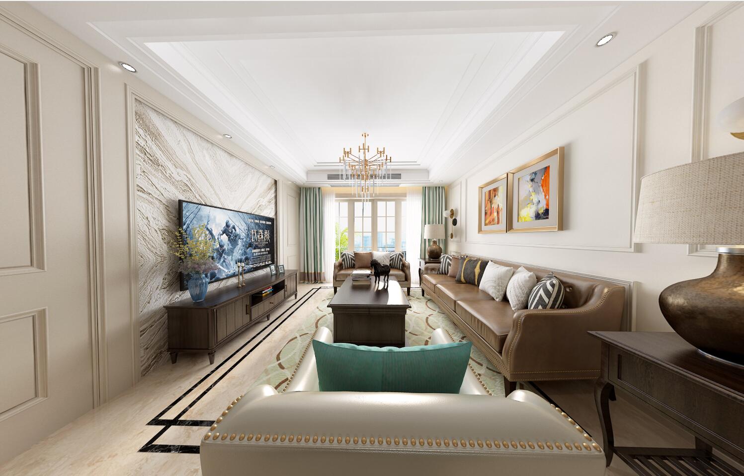 廣州市凱旋新世界歐式風(fēng)格三居室裝修案例