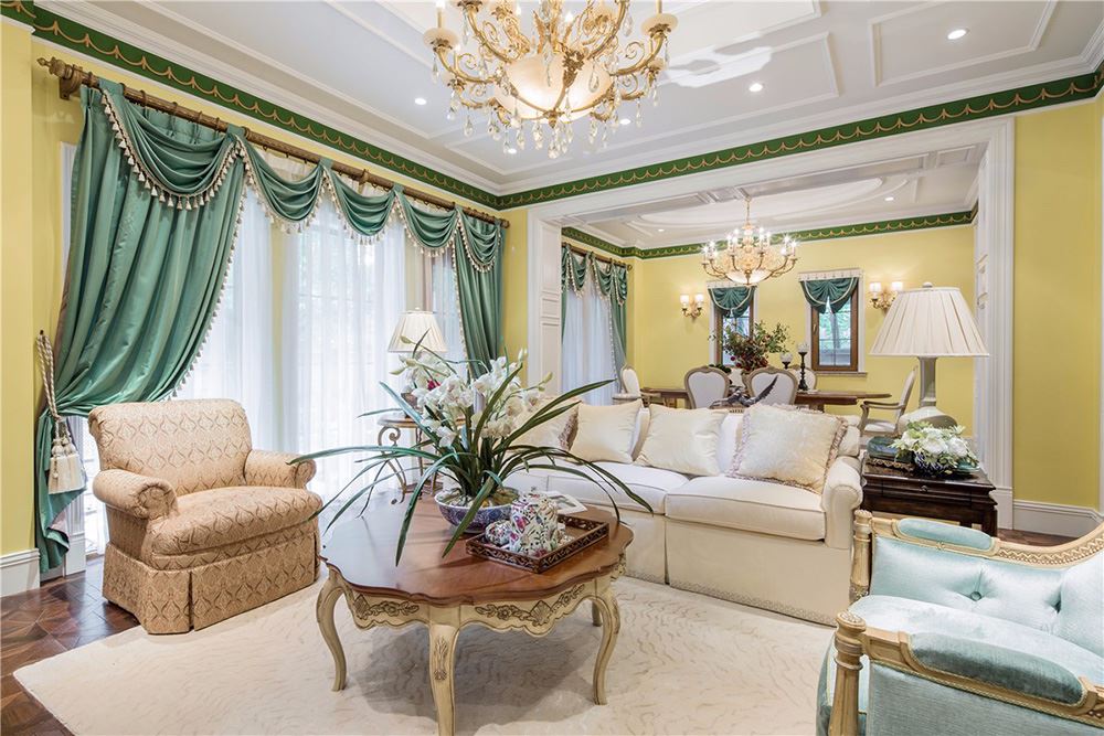 江門市珠江國際新城田園風格三居室裝修案例