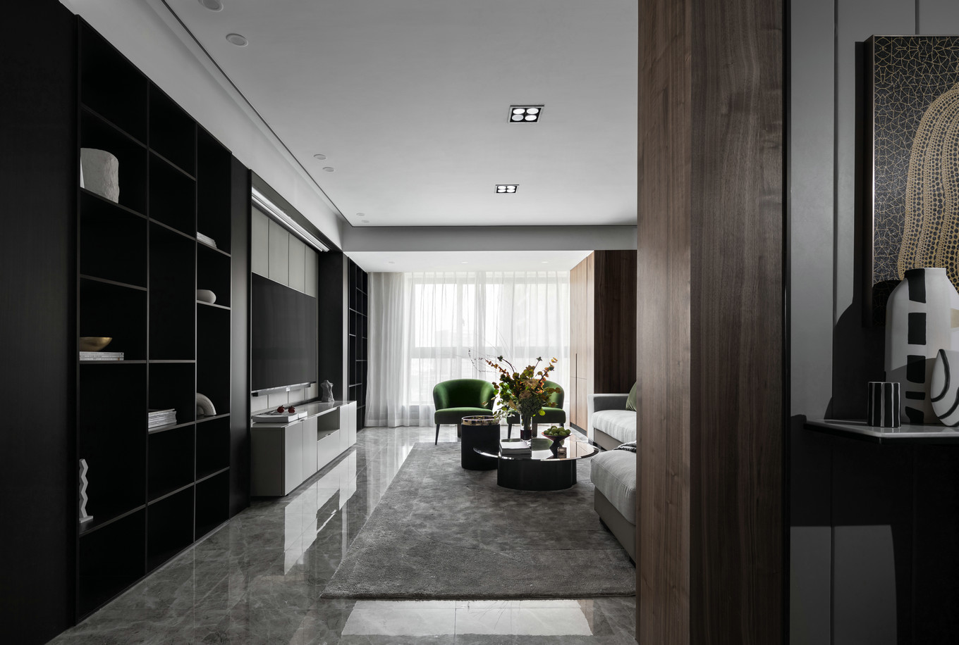 現代高級灰風格室內家裝案例效果圖-玄關走廊 現代高級灰風格室內家裝案例效果圖-玄關走廊