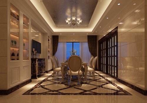 佛山市雅居樂·江畔明珠新中式風格四居室裝修案例