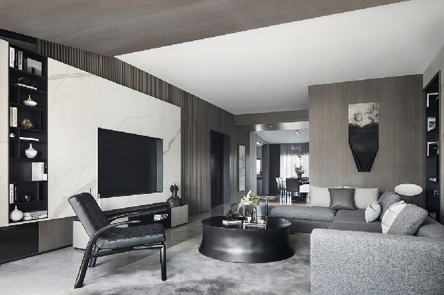 陽江市春州嘉樂華庭新中式風格三居室裝修案例