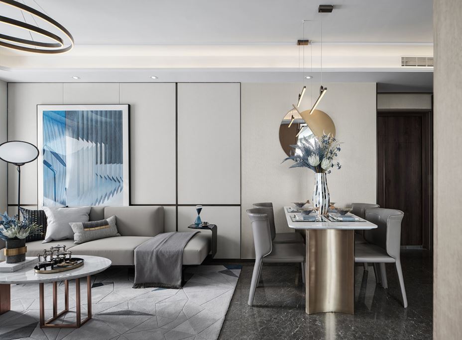 江門市白石路住宅樓輕奢風格三居室裝修案例