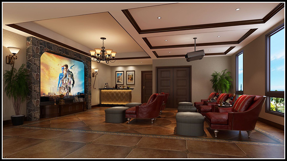 裝修公司美式古典風格別墅裝修效果圖-影音室 裝修公司美式古典風格別墅裝修效果圖-影音室