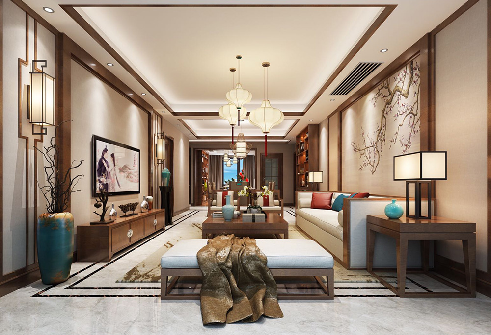 裝修公司新中式風(fēng)格室內(nèi)裝修效果圖-客廳 裝修公司新中式風(fēng)格室內(nèi)裝修效果圖-客廳