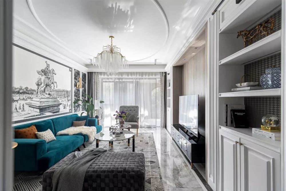 昭通市福都大廈美式風格三居室裝修案例