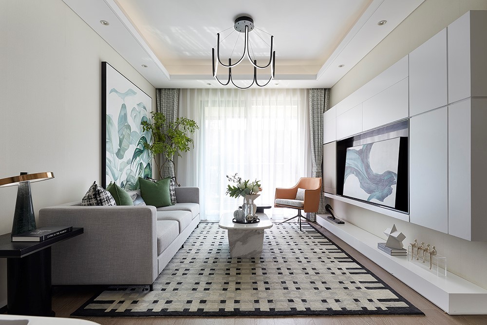 北歐輕奢風格室內家裝案例效果圖-客廳 北歐輕奢風格室內家裝案例效果圖-客廳