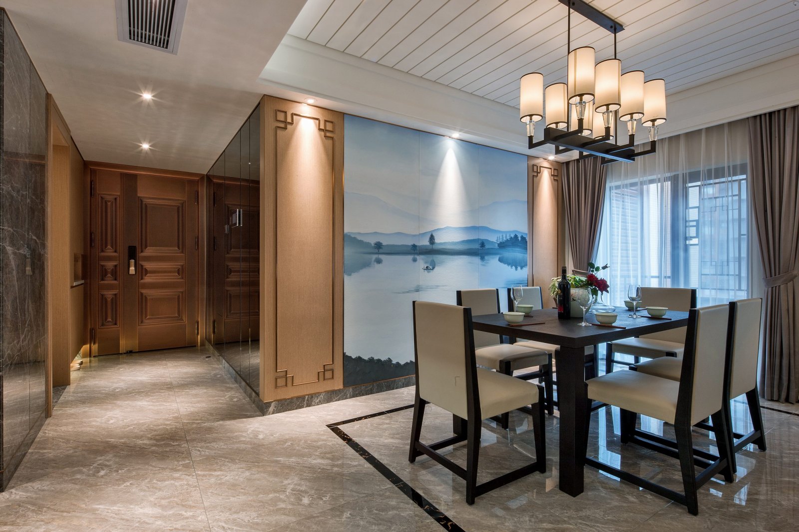 裝修公司新中式風格室內裝修效果圖-餐廳 裝修公司新中式風格室內裝修效果圖-餐廳