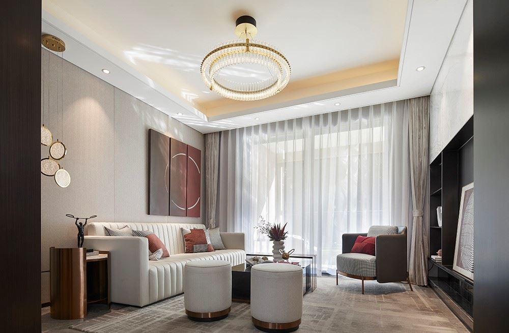 江門市幸福新村輕奢風格三居室裝修案例