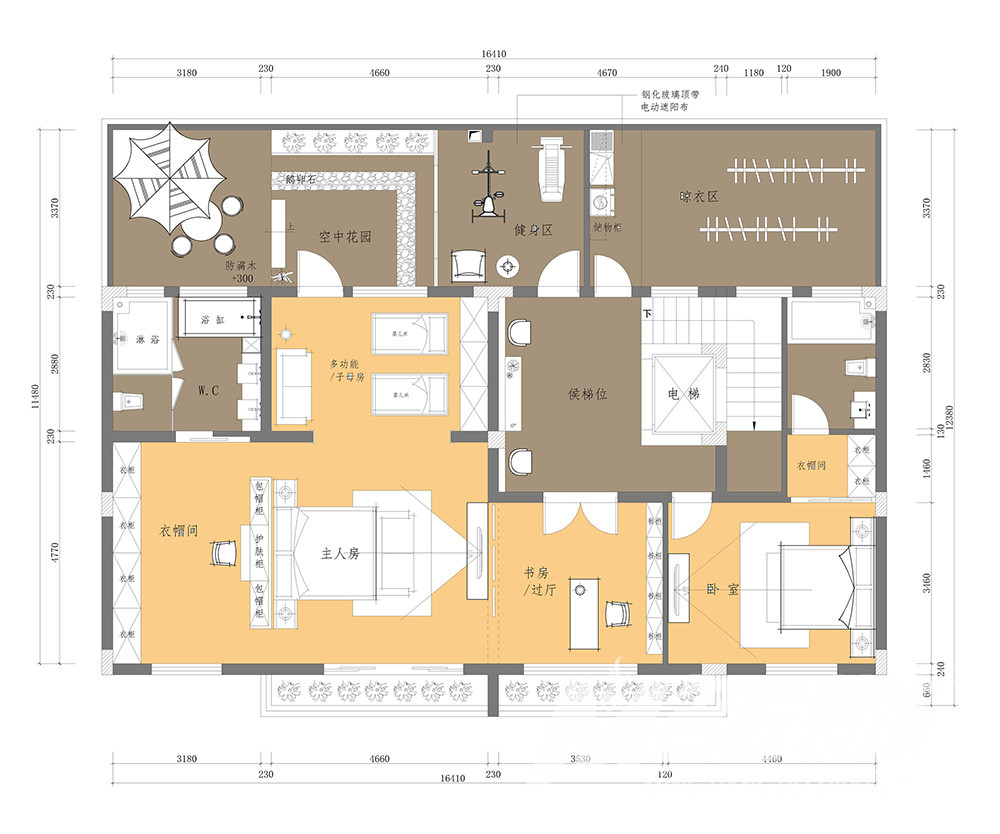 別墅大宅裝修設計-三層布局圖 別墅大宅裝修設計-三層布局圖