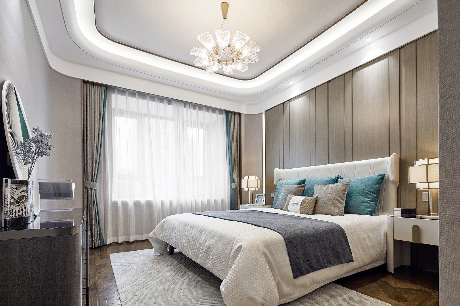 美式輕奢風格室內設計家裝案例-主臥 美式輕奢風格室內設計家裝案例-主臥