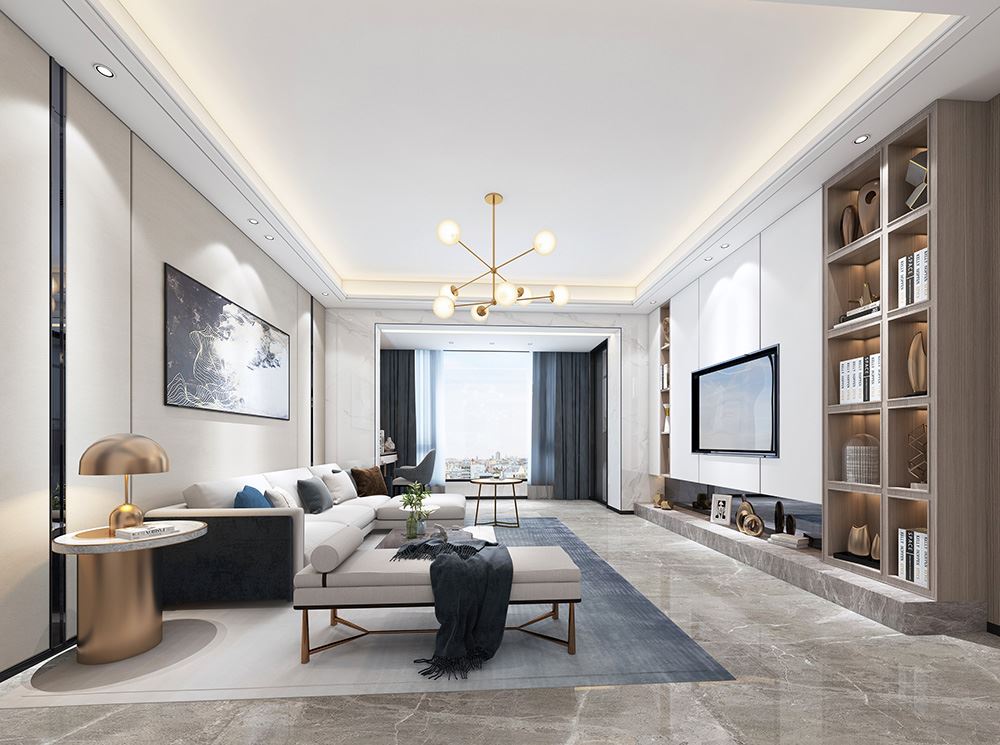 佛山市越秀星匯瀚府輕奢風格四居室裝修案例