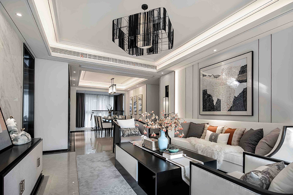 現代輕奢風格室內裝修效果圖-江山一品三居125平米-客廳 現代輕奢風格室內裝修效果圖-江山一品三居125平米-客廳