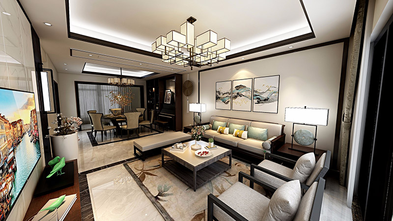 美的君蘭江山四居168平米北歐風格裝修案例-客廳 美的君蘭江山四居168平米北歐風格裝修案例-客廳