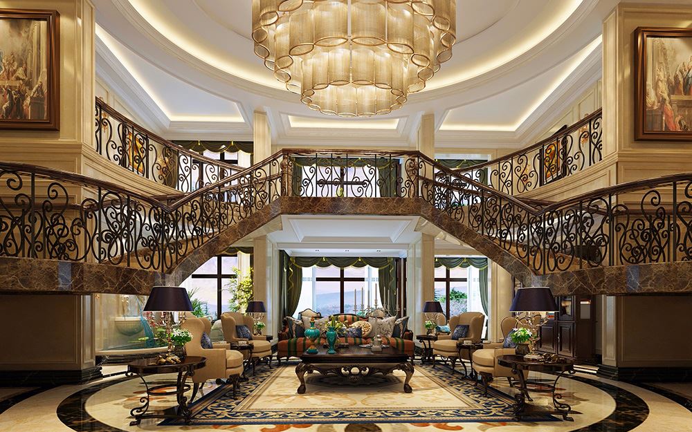 佛山市雅居樂·江畔明珠歐式風格別墅裝修案例