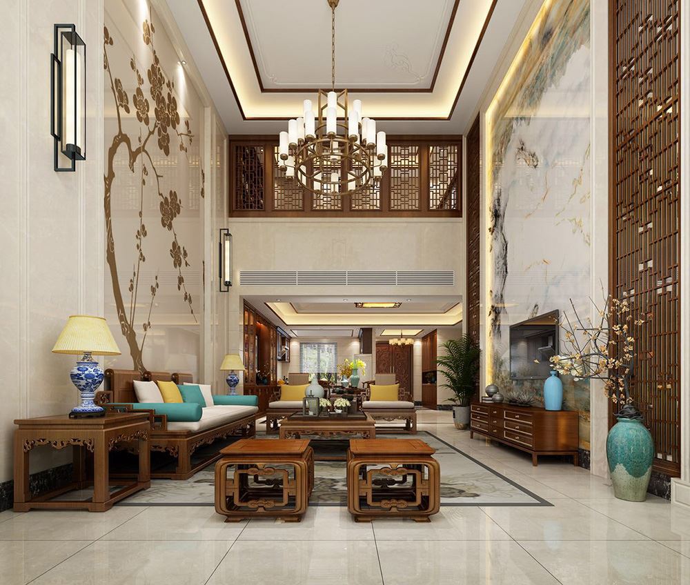 佛山市招商·悅府新中式風格別墅裝修案例