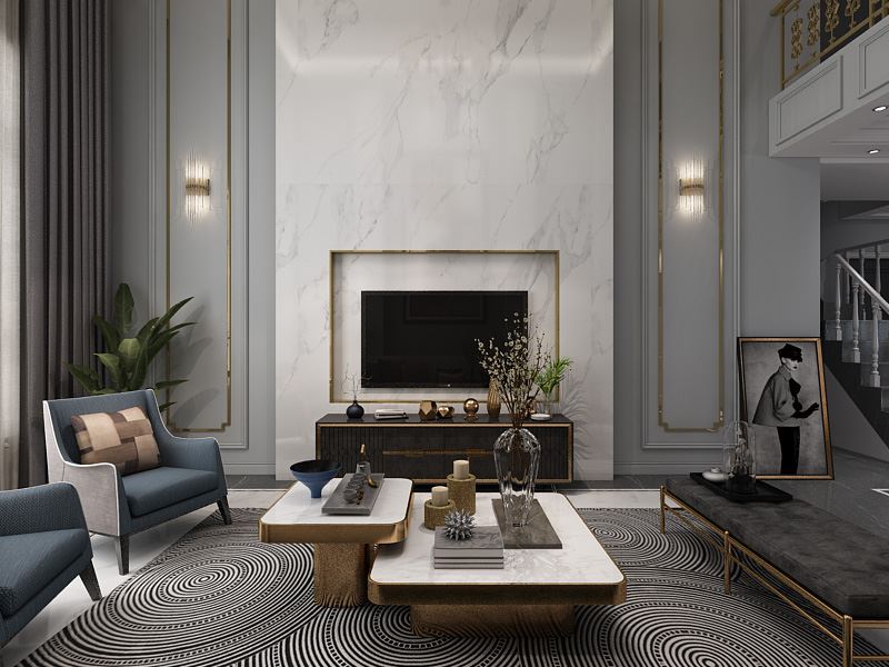 連云港市興業·大學里輕奢風格復式裝修案例