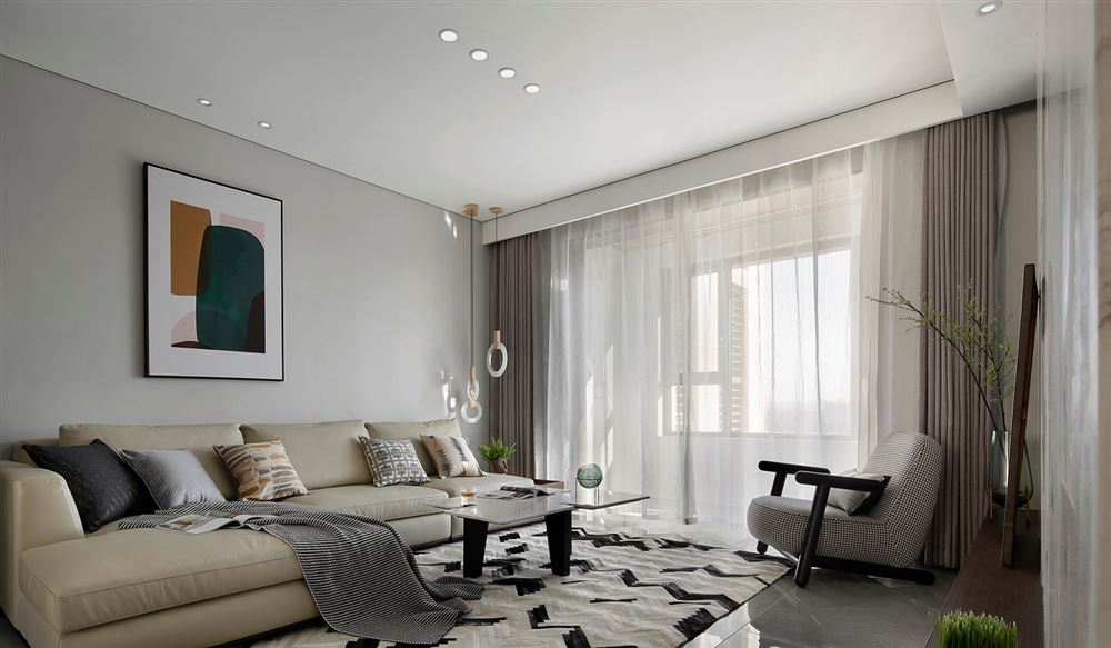 昭通市福都大廈現代簡約風格四居室裝修案例