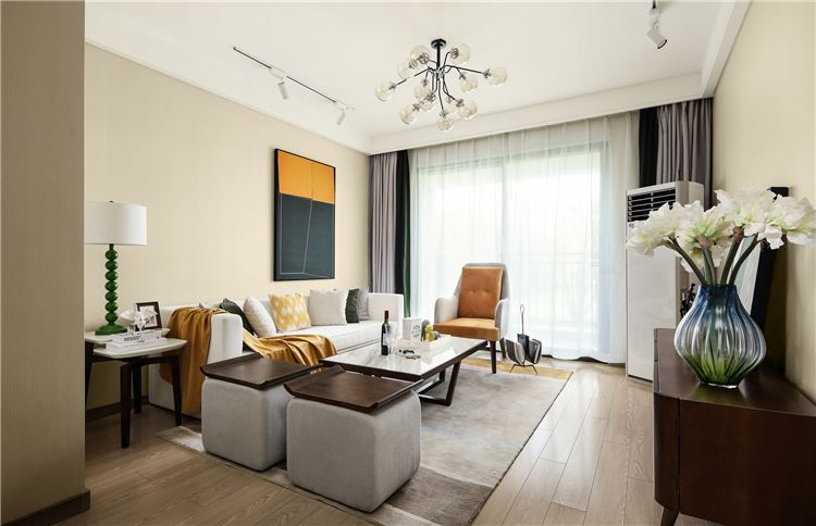 江門市駿凱豪庭輕奢風格三居室裝修案例