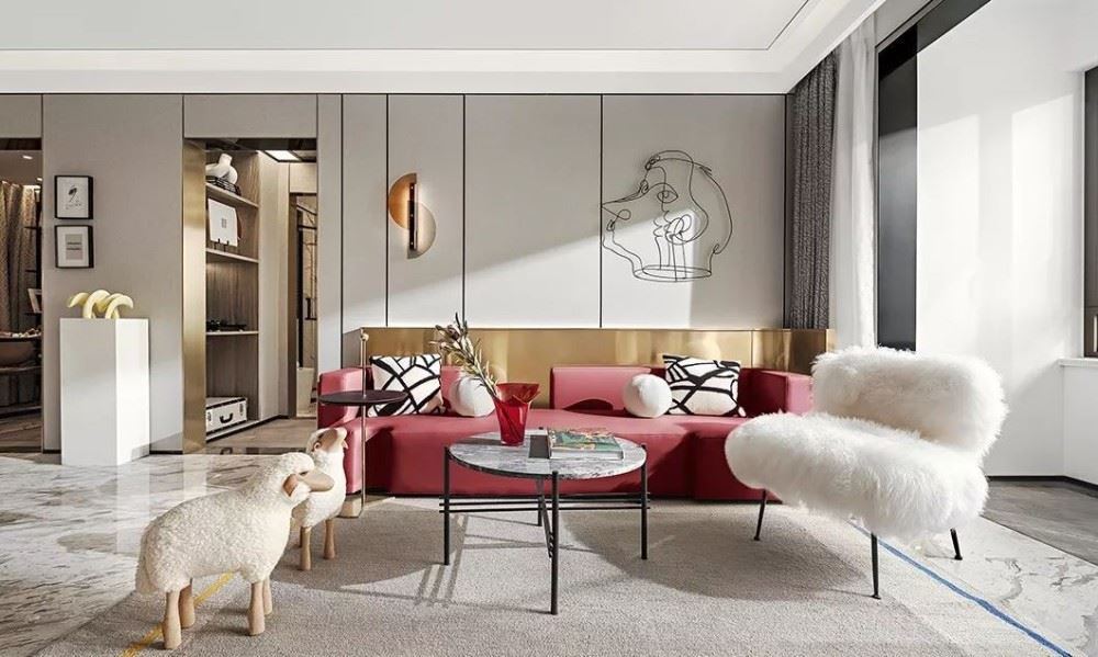 江門市陽光新城輕奢風(fēng)格三居室裝修案例