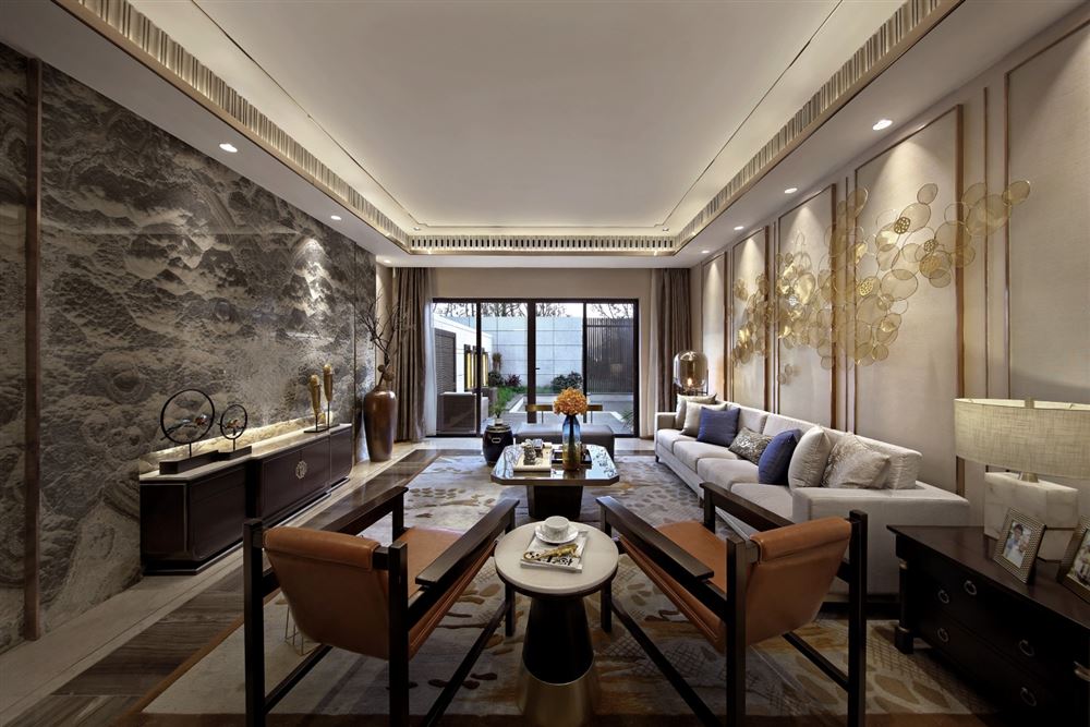 佛山市新希望悅瓏灣新中式風格四居室裝修案例