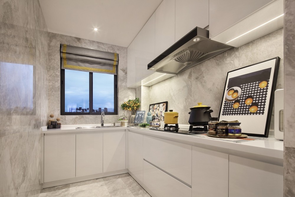 現代輕奢風格室內家裝案例效果圖-廚房 現代輕奢風格室內家裝案例效果圖-廚房
