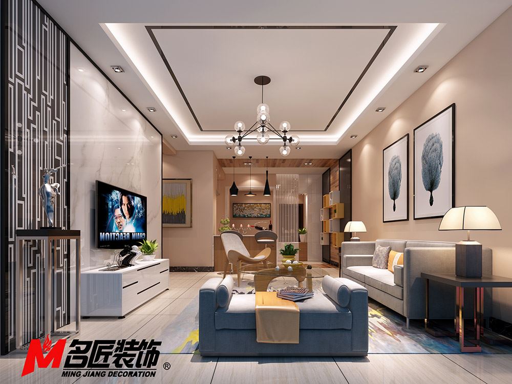 河源市鴻大城現(xiàn)代簡(jiǎn)約風(fēng)格三居室裝修案例