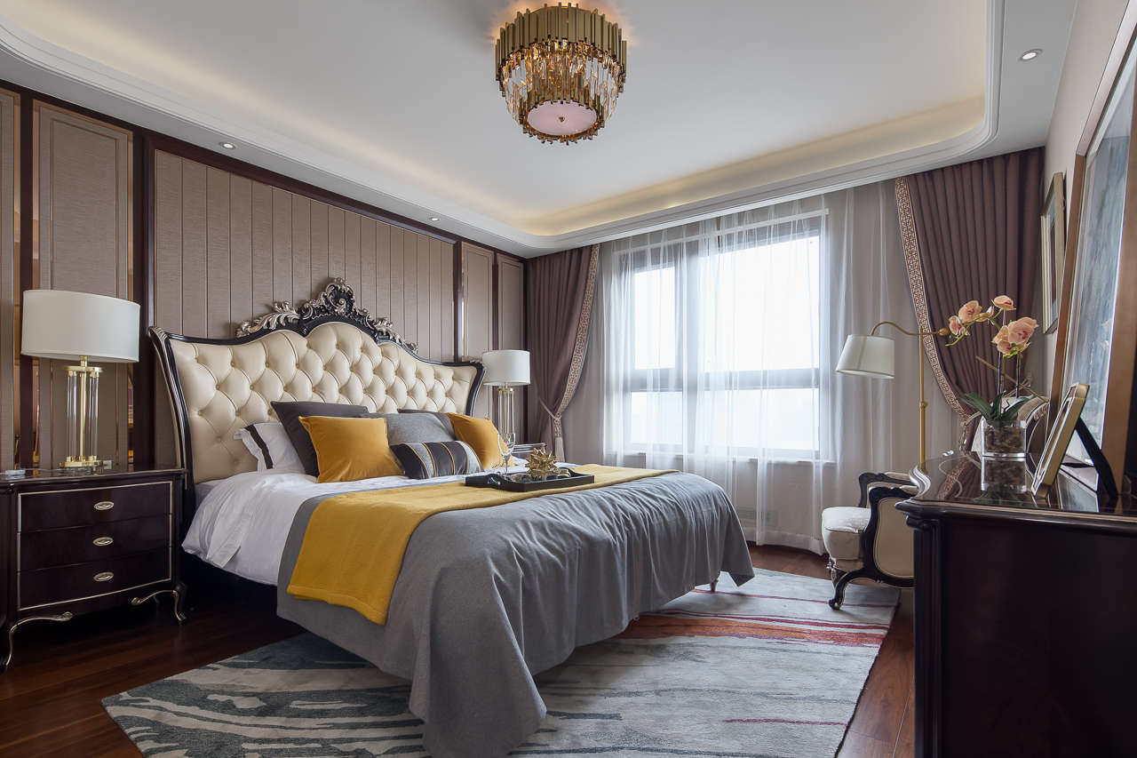 裝修案例歐式輕奢風格室內(nèi)裝修效果圖-臥室 裝修案例歐式輕奢風格室內(nèi)裝修效果圖-臥室
