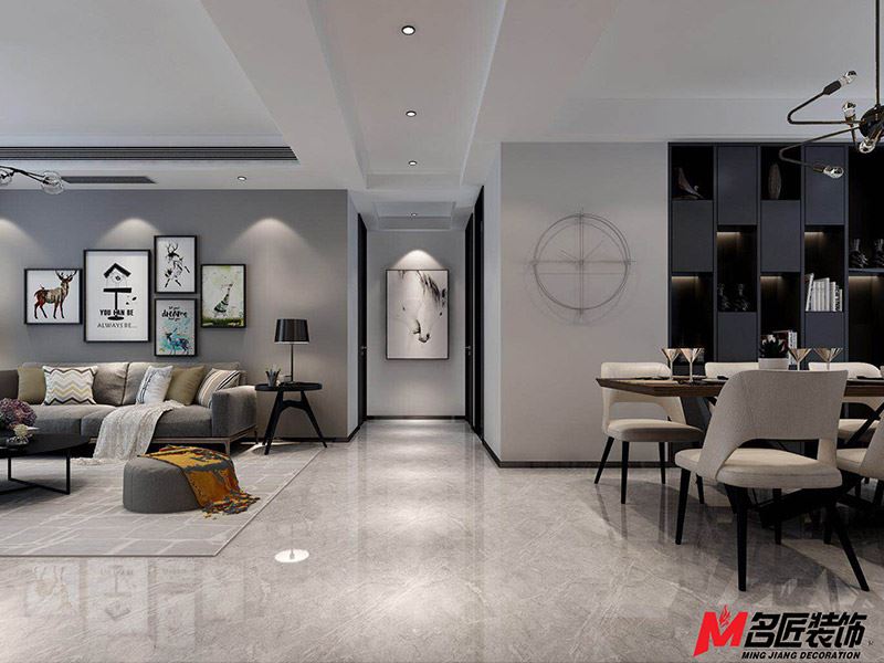 臺州市濱江鉑金海岸現(xiàn)代簡約風(fēng)格三居室裝修案例