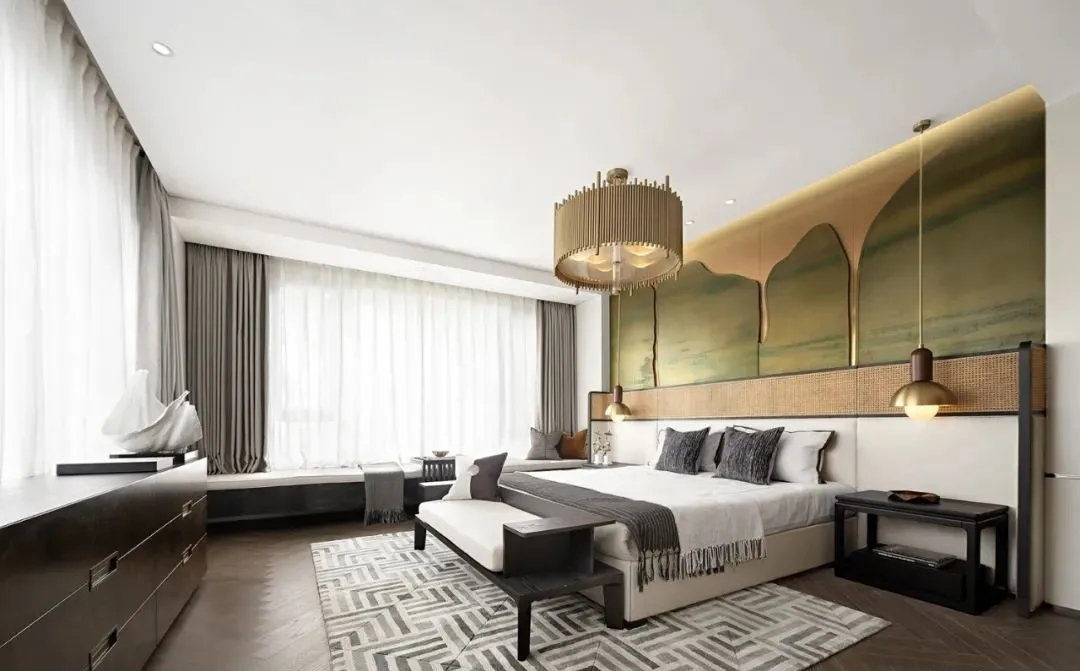 現(xiàn)代輕奢風(fēng)格別墅室內(nèi)設(shè)計家裝案例-臥室 現(xiàn)代輕奢風(fēng)格別墅室內(nèi)設(shè)計家裝案例-臥室