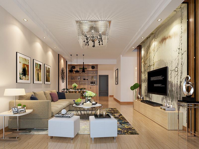 內江100平米以下新中式風格翡翠國際室內裝修設計案例